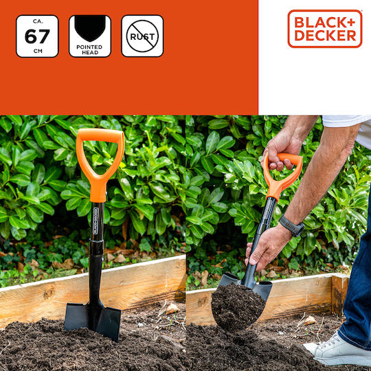 Hand Shovel 67cm Black+Decker 871125223403