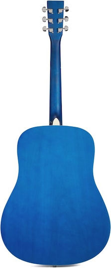 Sx Sd104gbus Akustikgitarre Glänzend Lackiert Blau