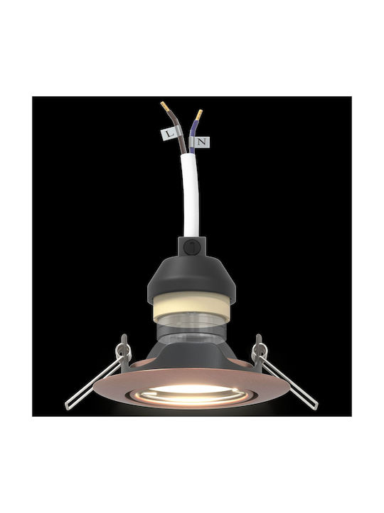 vidaXL Rectangle Plastic Recessed Spot with Integrated LED and Warm White Light Copper 9x9cm. 1pcs