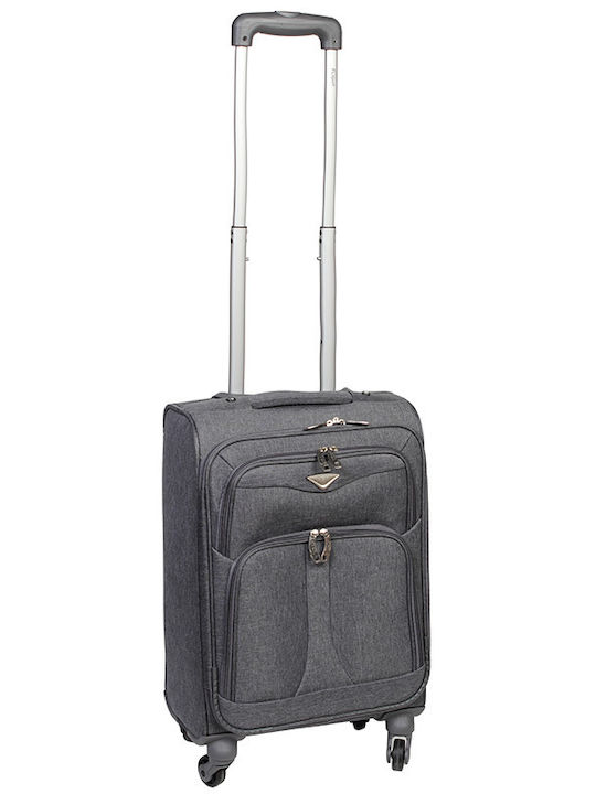 Keskor Medium Fabric Gray Travel Suitcase with 4 Wheels Height 58cm