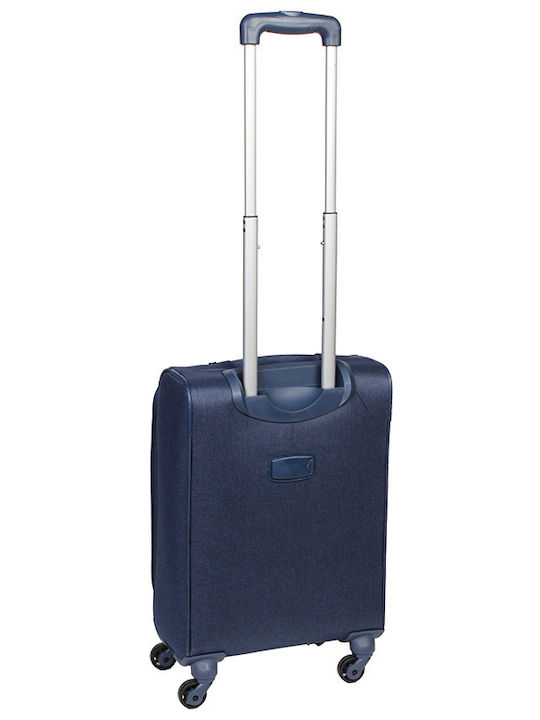 Keskor Medium Blue Fabric Suitcase With 4 Wheels Height 58cm