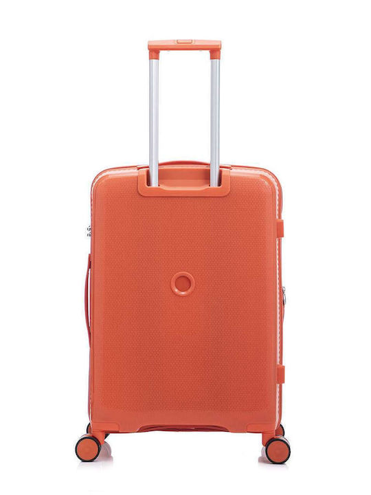 RCM Large Travel Suitcase Hard Orange with 4 Wheels Height 75cm