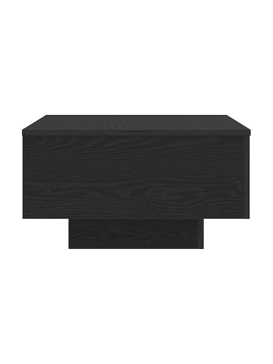 Square Central Wooden Coffee Table Black Oak W55xL55xH31cm