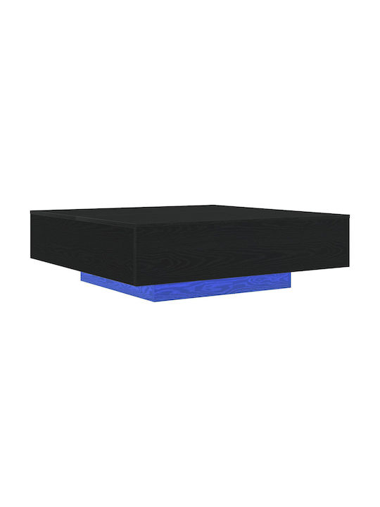 Square Central Wooden Coffee Table Black Oak M100xL100xH31cm
