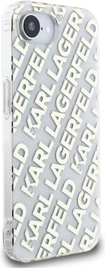 Karl Lagerfeld Luxus Fullover Logo Umschlag Rückseite Silikon Gold (iPhone 17e / 16e)