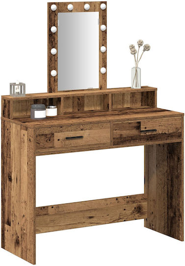 Masă de machiaj din Lemn Masiv & Metal Old Wood 100x41x140cm Masă de machiaj din Lemn Masiv & Metal Old Wood 100x41x140cm