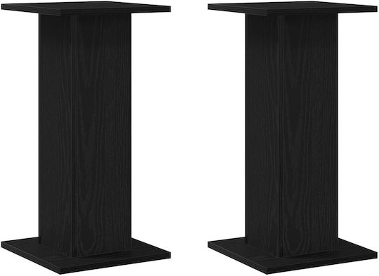 Vidaxl Стойки за високоговорители 2 бр. Черен дъб 30x30x60 см Инженерно дърво
