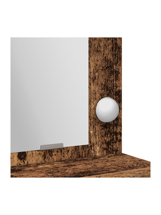 Floor-Standing Makeup Dressing Table Made of Solid Wood Old Style with Mirror 79x41x135cm