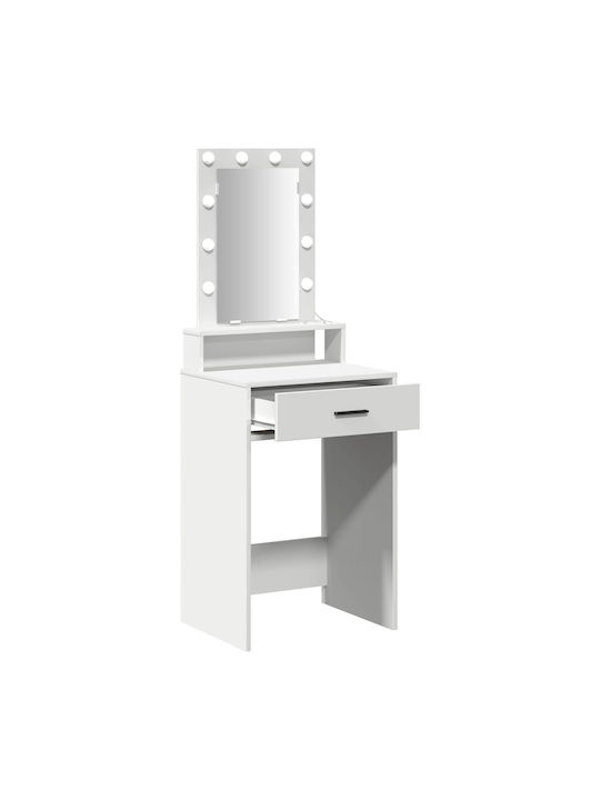 Тоалетна за грим Дървена Бял 50x41x140бр