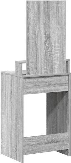 Bodenstehende Schminktisch Schlafzimmer Holz Grau mit Spiegel 50x41x140cm