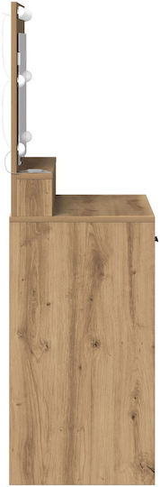 Masă De Toaletă De Podea Din Lemn Artisan Oak Cu Oglindă 79x41x135cm