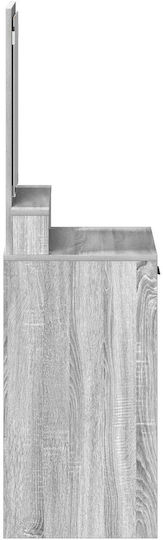 Bodenstehende Schminktisch Schlafzimmer Holz Grau mit Spiegel 50x41x140cm