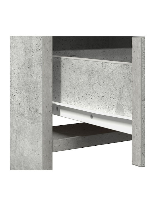 Floor-Standing Makeup Dressing Table Wooden Grey with Mirror 40x40.5x135cm