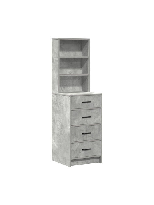 Floor-Standing Makeup Dressing Table Wooden Grey with Mirror 40x40.5x135cm