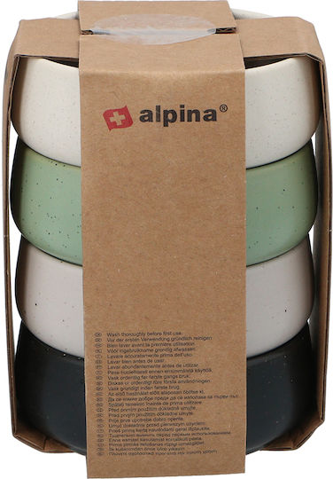 Alpina Appliances Cereal Serving Bowl Round Ceramic with Diameter 9.5cm 4pcs