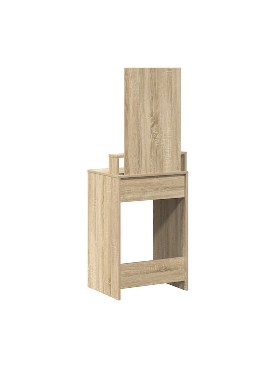 Masută De Toaletă De Podea Din Lemn Stejar Sonoma Cu Oglindă 50x41x140cm