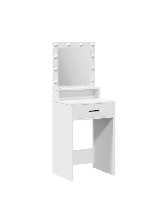 Wooden Makeup Dressing Table White with Mirror 50x41x135cm