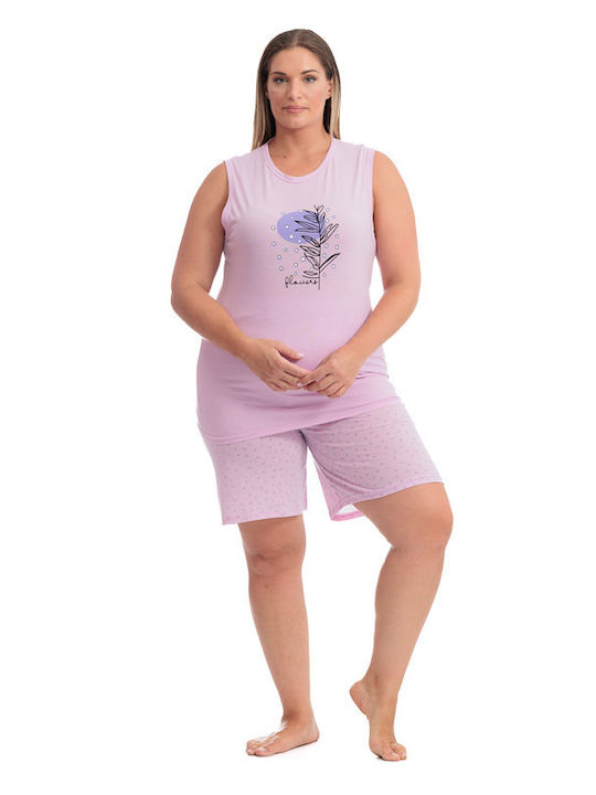 Boyraz Sommer Damen Pyjama-Set Flieder