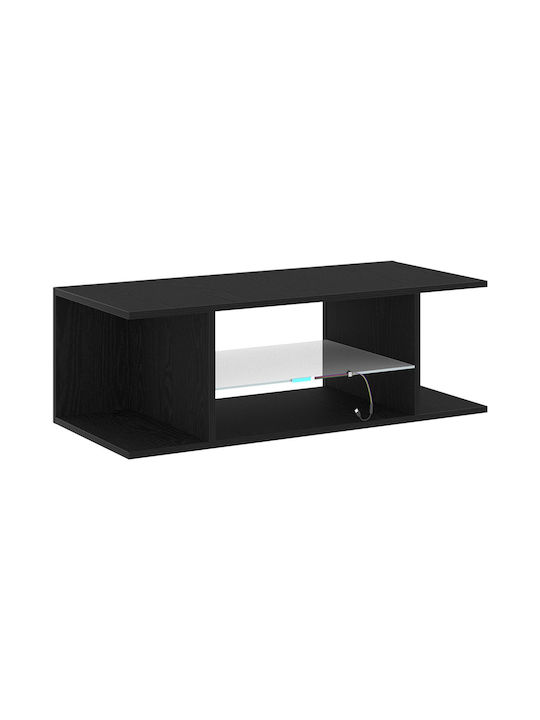 TV Stand with LED Lighting Black Oak M90xD39xH30cm