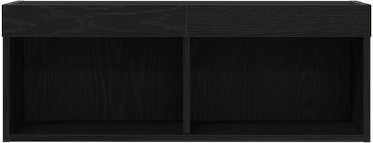 TV Stand with LED Lighting Black Oak L80xD30xH30cm
