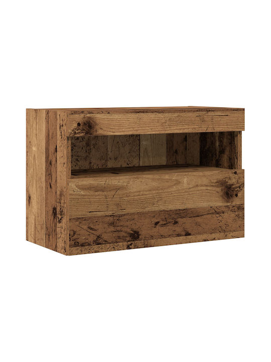 TV-Ständer mit LED-Beleuchtung Alt Holz M60xT30xH40cm