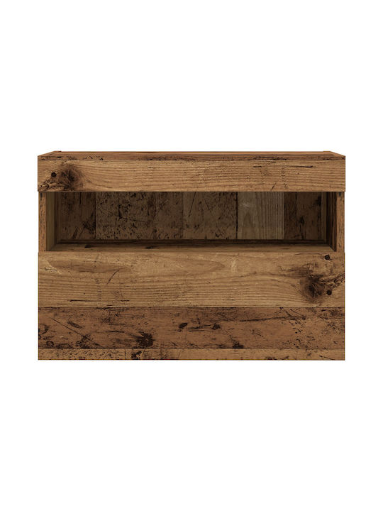 TV-Ständer mit LED-Beleuchtung Alt Holz M60xT30xH40cm