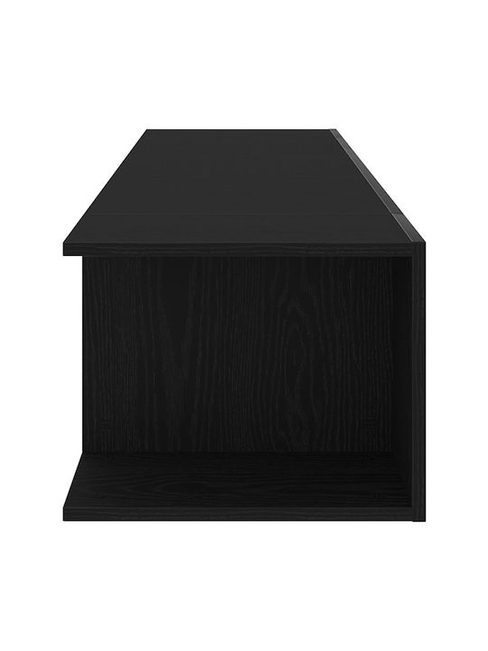 Шкаф за телевизор от Дърво & Стъкло с LED Осветление Black Oak Д135xШ39xВ30см