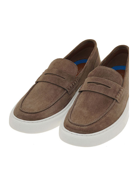 Suede Ανδρικά Loafers σε Καφέ Χρώμα