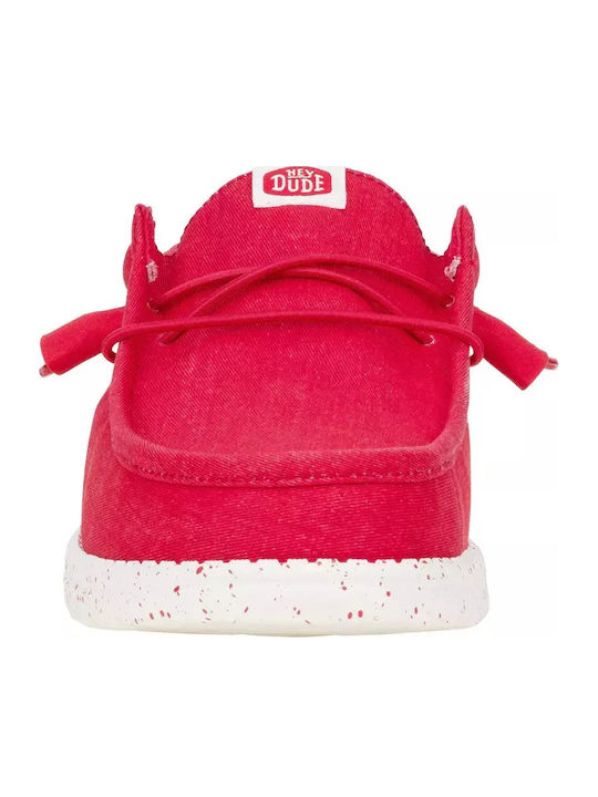Wally Stretch Canvas Men's Moccasins Red