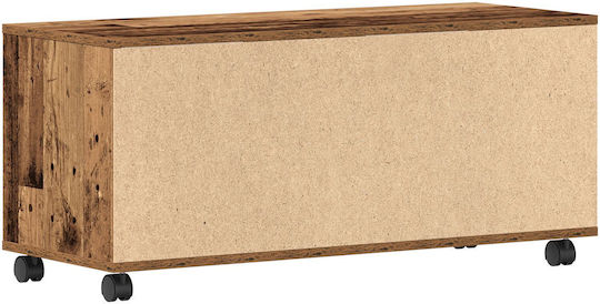 TV-Ständer mit Rädern aus Alt-Holz M90xT35xH35cm