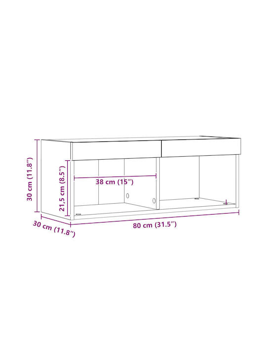 TV-Ständer mit LED-Beleuchtung Braune M80xT30xH30cm