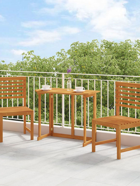 Scaun de exterior Lemn Maro cu pernă 2buc 50x50x91cm