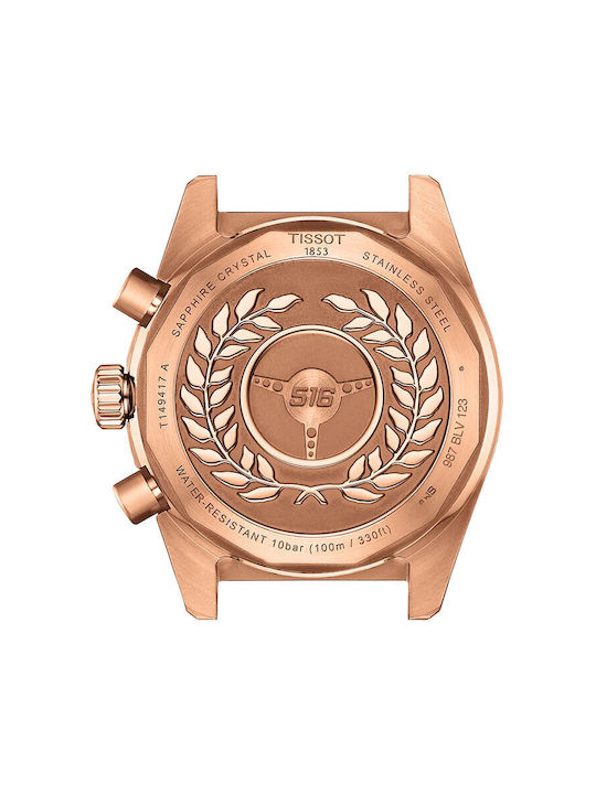 Tissot T-sport Men's Watch 40mm Chronograph Battery with Pink Gold Metal Bracelet