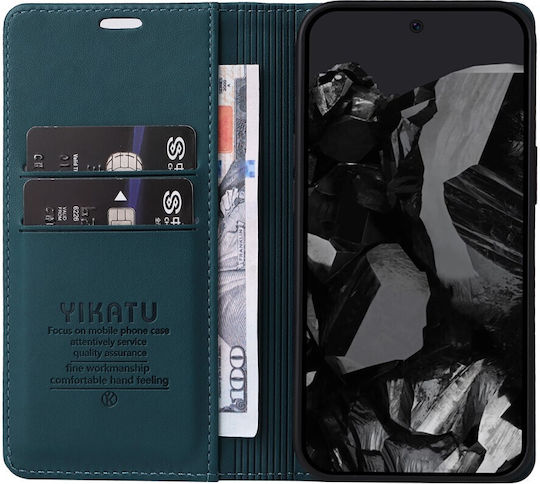 Yikatu Buchen Sie Synthetisches Leder / Silikon Grün (Google Pixel 9 Pro XL)