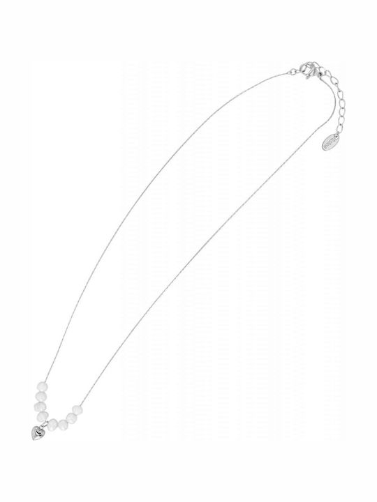 Akzent Necklace with design Heart from Steel with Pearls
