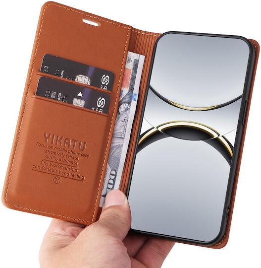 Yikatu Book Synthetic Leather / Silicone Brown (Oppo Find X8 Pro)