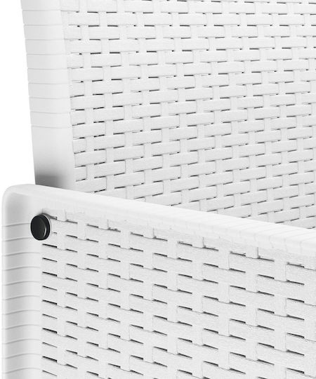 Outdoor Armchair Plastic White, Light Grey with Cushion 2pcs 53x49x85cm