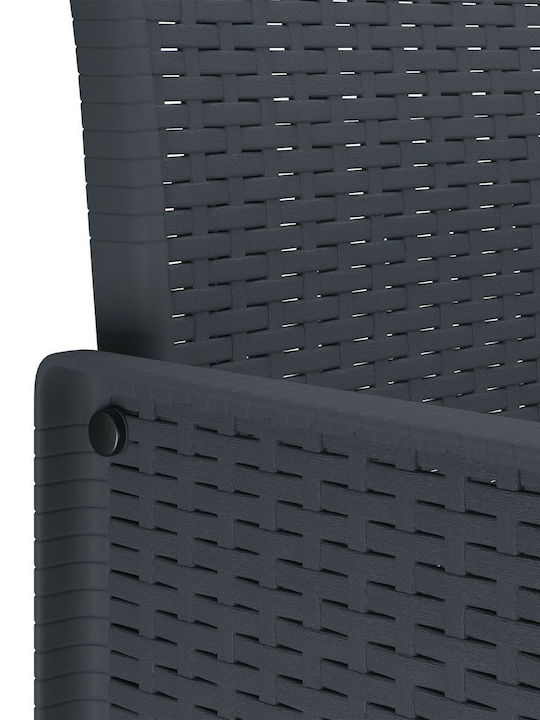 Outdoor-Sessel Kunststoff Charcoal 2Stück 53x49x85εκ.