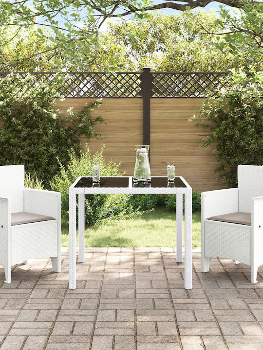 Outdoor-Sessel Kunststoff White mit Kissen 2Stück 53x49x85εκ.