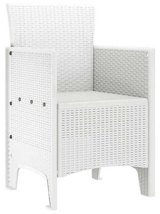 Outdoor-Sessel Kunststoff White 2Stück 53x49x85εκ.