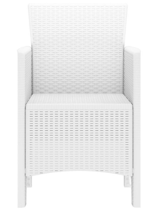 Outdoor-Sessel Kunststoff White 2Stück 53x49x85εκ.