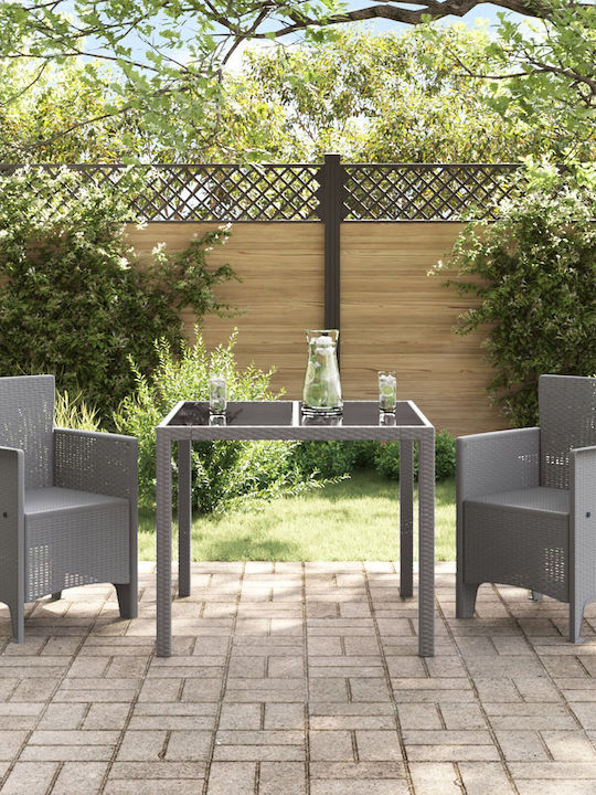 Outdoor Armchair Plastic Light Gray 2pcs 53x49x85cm