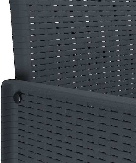 Outdoor Armchair Rattan Anthracite 4pcs 53x49x85cm
