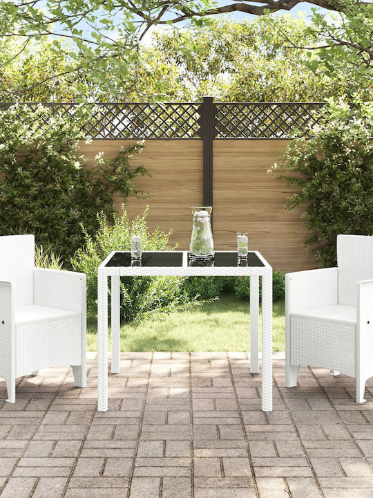 Outdoor-Sessel Kunststoff White 2Stück 53x49x85εκ.
