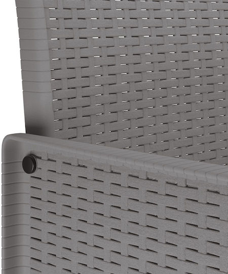 Outdoor Armchair Polypropylene Light Grey And Cream with Cushion 2pcs 53x49x85cm