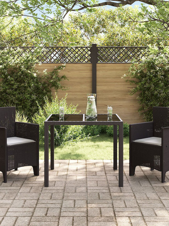 Fotoliu de exterior Rattan Maro cu pernă 2buc 53x49x85cm