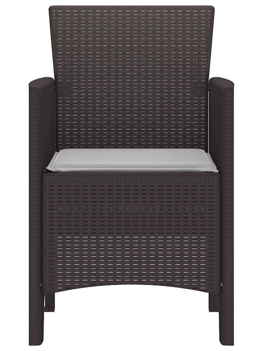 Fotoliu de exterior Rattan Maro cu pernă 2buc 53x49x85cm