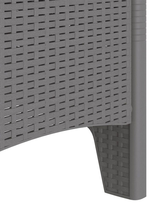 Fotoliu de exterior Rattan Gri deschis cu pernă 2buc 53x49x85cm