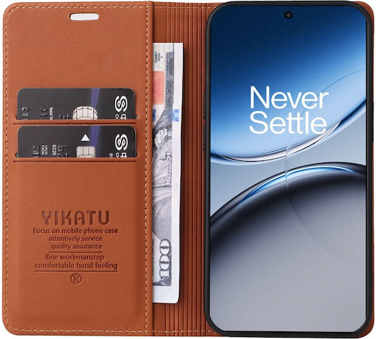 Yikatu Book Δερματίνης / Σιλικόνης Καφέ (OnePlus Nord 4)