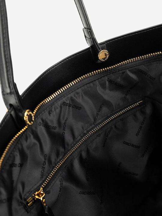 Leather Women's Bag Shopper Shoulder Black